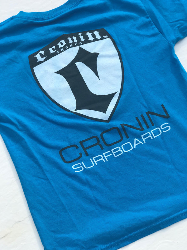 Medium blue Cronin shield T-shirt